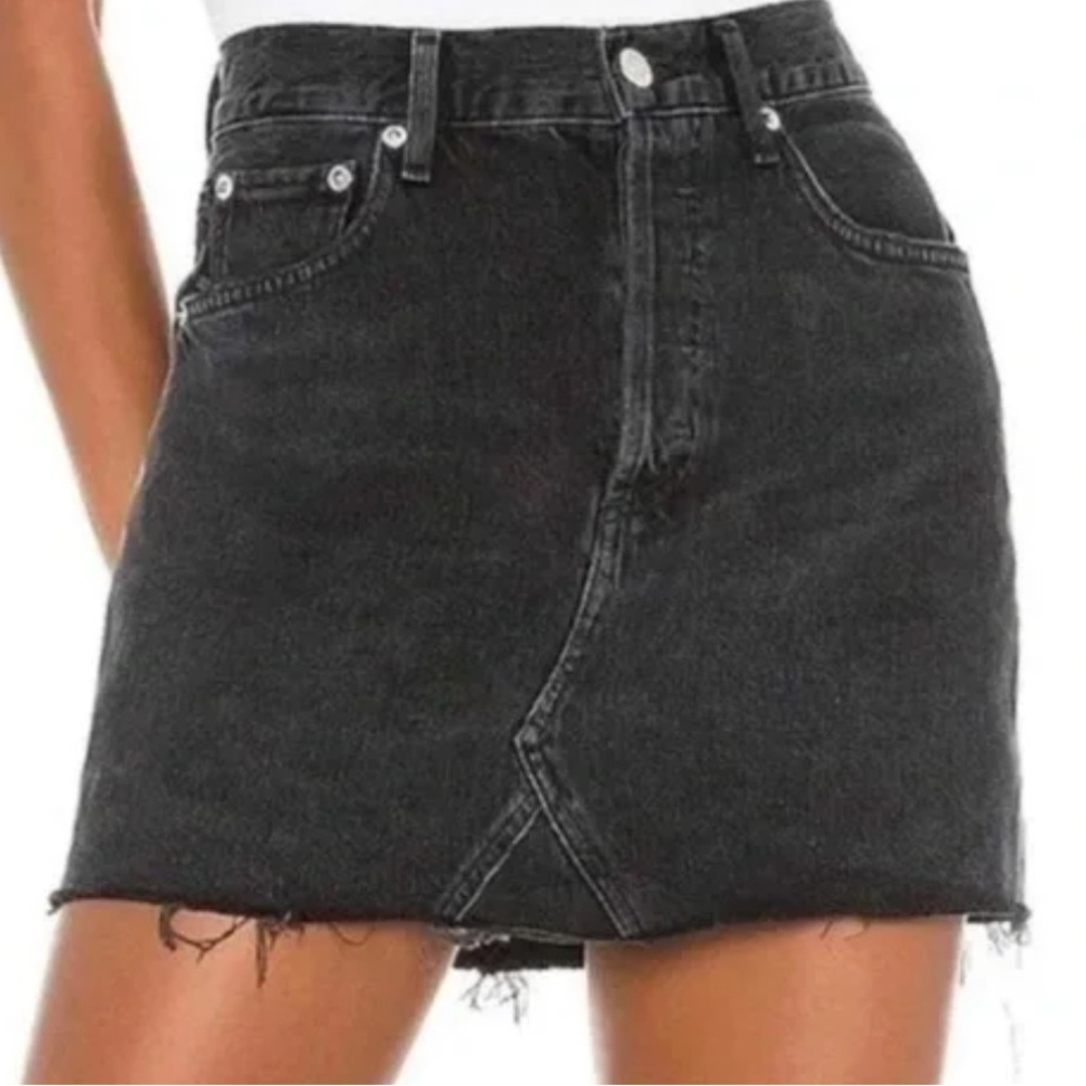 ASOS Black Frayed Hem Mini Skirt